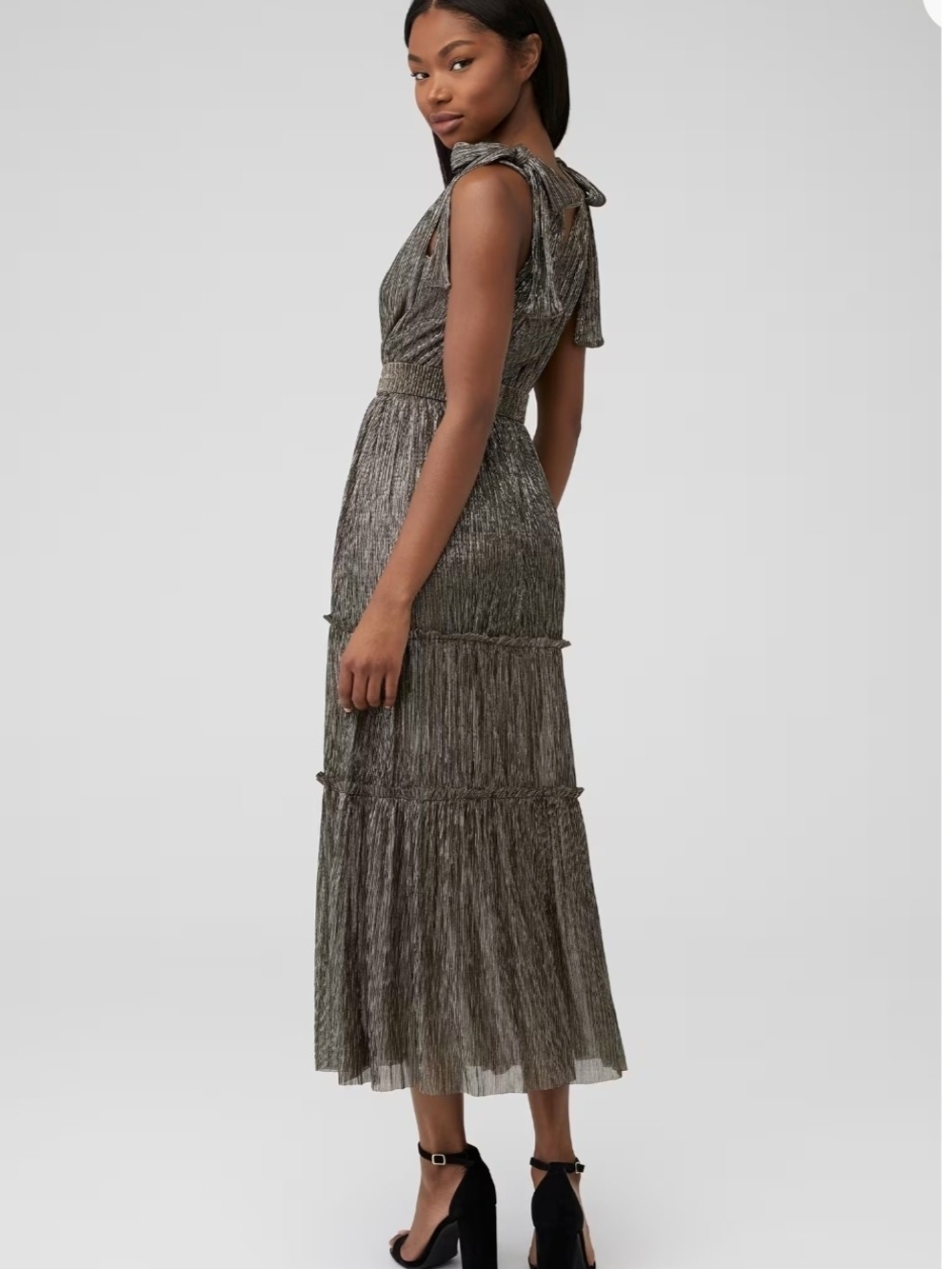 Sabina Musayev Metallic Gold Helena Maxi Dress W Belt!